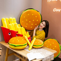Coussin en peluche Fast Food : Burger, Pizza, Frites – Jouet Kawaii Smiley – Fabricant OEM ODM Personnalisé Vente en Gros