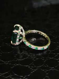 Anillos de Moda Clásicos Personalizados para Mujer, Anillo de Diamante Cultivado en Laboratorio con Corte Esmeralda, Oro de 14k y 18k, Regalo de Aniversario, Joyas RIZTA de Lujo - Product Image 5