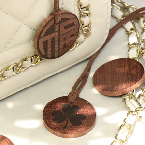 Wood Round Pendant Laser Engraved For <b>Necklace</b> Making Promotional Gift - Product Image 3