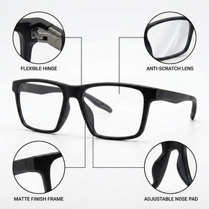 <span class=keywords><strong>Montatura</strong></span> Ottica Fashion <span class=keywords><strong>Wayfarer</strong></span> per Uomo e Donna, Comoda per Studio, Lavoro Remoto e Utilizzo dello Schermo, Resistente K502-05 Pronta per la Spedizione - Product Image 4