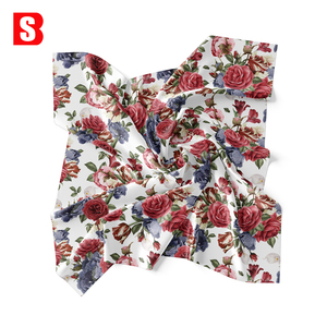 Hot Bán 100% Sang Trọng Mịn Polyester Mượt Satin Với Hoa Mô Hình Kỹ Thuật Số In Vải Cho Phụ Nữ Áo Cánh Váy - Product Image 5