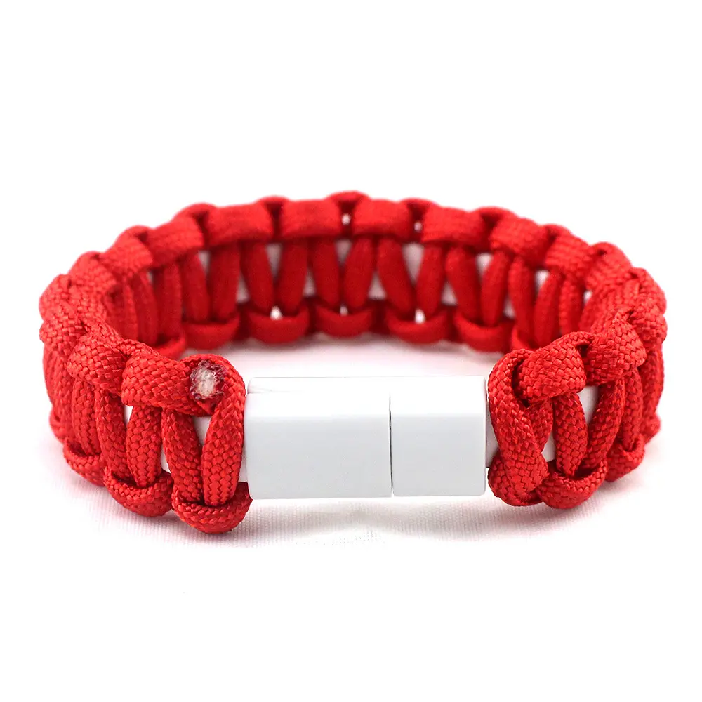 Outdoor Portable Data Cable USB braided Paracord Bracelet