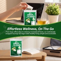 AegleWell Sachets de thé aux feuilles de corossol pur, sans additifs ni arômes artificiels, sachet refermable, boisson à base de plantes bien-être pour le soutien immunitaire