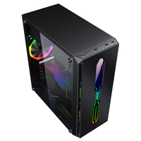 Casing Komputer Desktop SAMA OEM, ARGB Strip Depan ATX Sisi Kiri Penuh Akrilik PC