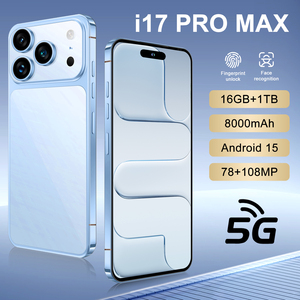 Prix d'usine, vente en gros, smartphone 5G Android 15 I17 Pro 16+1TB, batterie longue durée 8000mAh, smartphone Deca Core, bleu - Product Image 2
