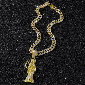 Nuevo Collar con Colgante de Estilo Hip Hop, Chapado en Oro y Plata, con Estatua de Dios de la Muerte, Collares Modernos y Geniales para Hombre, Joyería de Moda al por Mayor - Product Image 4