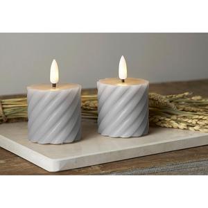 Star Trading LED-Echtwachs-Kerze Flamme Swirl Votive 7,5x5cm Grau 2 Stück - Product Image 3