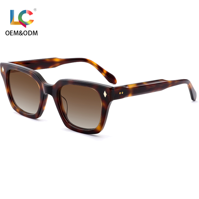 2025 Hot Selling Acetate Full Rim Square Luxury Sunglasses UV400 Polarized % UV Protection LC Brand Women Men Eyewear