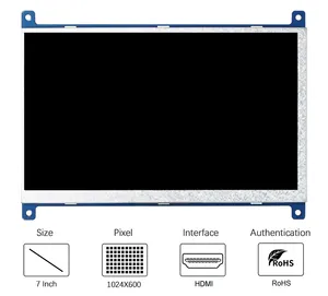 Personalización de pantalla LCD de 7 pulgadas 1024*600 con o sin pantalla táctil para aplicaciones industriales