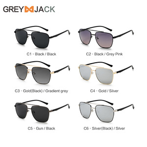 แว่นกันแดดโพลาไรซ์สำหรับผู้ชายเกรย์แจ็คกรอบโลหะป้องกันรังสียูวี 400 ประเภท 3 แว่นกันแดดสำหรับกีฬากลางแจ้ง - Product Image 1