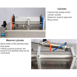 Machine de remplissage semi-automatique HZPK à tête unique pour liquides, bouteilles en plastique, cosmétiques, détergents, crèmes, miel, pâtes, pots en verre avec mélangeur - Product Image 5