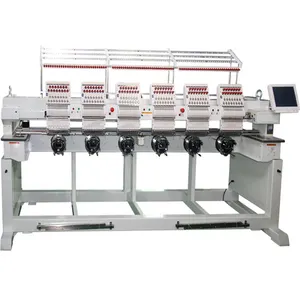 2 4 6 head 21"x48" frame 400/800/1200 speed multi computer embroidery machine embroidery with hat t-shirts beads device