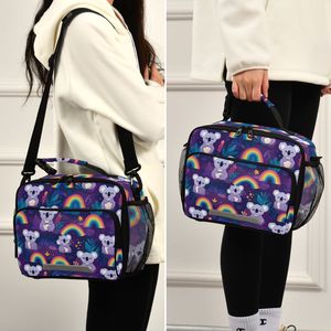 Australian Koala Rainbow Custom Design Nylon Portable School Food Storage Kids Insulated Lunch Bag for Boys & Girls - Product Image 4