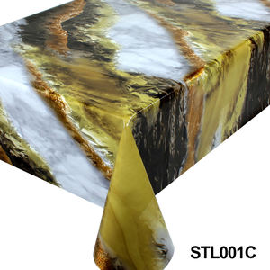 Wholesale Waterproof Luxury Dining <strong>Table</strong> <strong>Cloth</strong> Wedding Party Fabric Backing Gold Pvc <strong>Table</strong> <strong>Cloth</strong> - Product Image 4