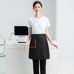 Short Apron Half Length With Pocket For Restaurant Bar Staff Waterproof Solid Color Uniform For Women And Men - Product Image 2