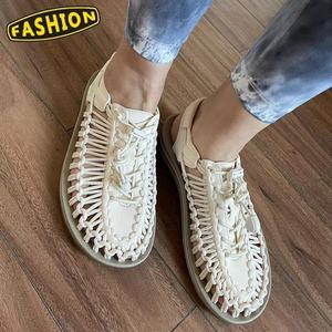 Sandales tissées à bout fermé pour femmes, collection 2026, vente directe usine, chaussures décontractées respirantes en <span class=keywords><strong>corde</strong></span> tricotée à enfiler avec cordon de serrage réglable - Product Image 6