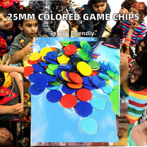 Fichas de Juego de Plástico de 25 mm, Monedas de Enseñanza de Colores, Piezas Redondas Impresas Digitalmente para Juegos Escolares y Fiestas - Product Image 2