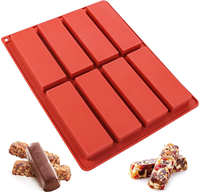 Moule en silicone écologique réutilisable pour barres granola, moule à glaçons rectangulaires, moule à chocolat pour la cuisson de barres protéinées, d'énergie et de truffes