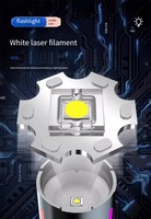 Linterna LED Táctica Portátil Recargable de Aleación de Aluminio con Láser Blanco, Clasificación IP55, Alcance de Haz de 1000 m, Más de 5000 Lúmenes, para Camping
