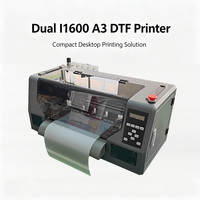 Imprimante DTF A3 à double tête d'impression I1600, machine de transfert thermique pour vêtements, équipement de traitement de film DTF, sortie rapide, machine à fonctionnement continu