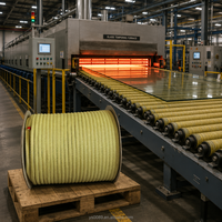 Bande transporteuse en aramide 1500D résistante à la chaleur et à l'abrasion, 12x5mm, pour fours industriels et verre