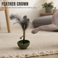 Jouet interactif pour chat en bois et plastique avec herbe à chat naturelle, plume et clochette – Jouet de puzzle pour chats d'intérieur – OEM/ODM disponible