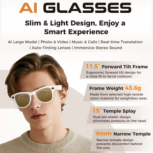 Nouvelles Lunettes Intelligentes de Cyclisme M02 avec Caméra 8MP, Enregistrement Vidéo 1200P, Traducteur IA Double Puce, Appel Bluetooth, Lunettes de Sport GPT pour Hommes et Femmes - Product Image 2