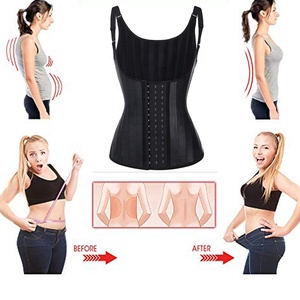 Dongqian 25 Steel Boned Waist Support Trainer Fitness Women <strong>Vest</strong> Leather 100% Latex Trimmer <strong>Sweat</strong> <strong>Vest</strong> - Product Image 5