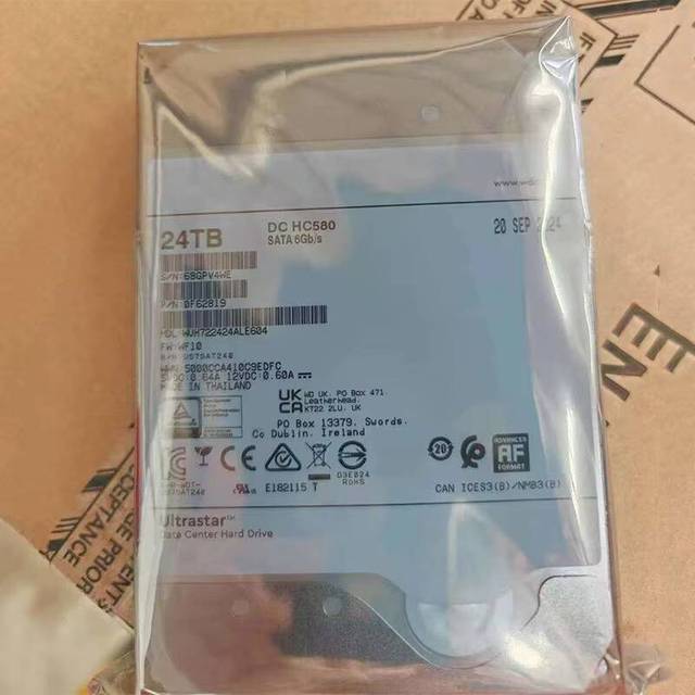 Ultrastar DC HC580 HDD WUH722424ALE604 24TB SATA 3.5 inch 7200rpm Hard Drive For Enterprise Data Center