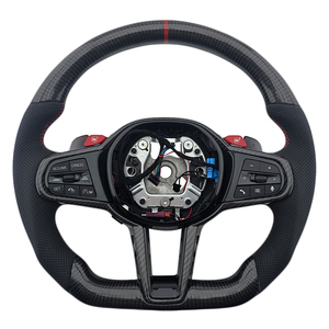 Nuevo Volante Deportivo de Fibra de Carbono y Cuero Perforado para BMW Serie G, M3 G20 G30 G80 M4 G82 M5 CS - Product Image 1