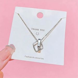 Collier Hip Hop <span class=keywords><strong>Hifive</strong></span> pour femme, plaqué or, avec pendentif à fermoir, chaîne en acier inoxydable réglable et anneau - Product Image 1