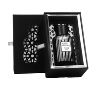 Boîte d'emballage de luxe personnalisée pour flacon de parfum avec pelliculage mat et insert en mousse, forme et taille personnalisées, impression de logo