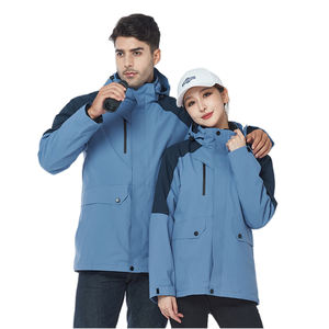 Chaqueta de esquí 3 en 1 para hombre y <span class=keywords><strong>mujer</strong></span>, impermeable, a prueba de viento, abrigo universitario de invierno, forro polar cálido interior con capucha, transpirable, diseño de talla grande - Product Image 1