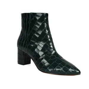 Stivaletti da donna alla caviglia con tacco alto in vera pelle per stivali da donna primavera inverno con caratteristica tonda suola Oxford suola EVA