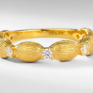 Anillo <span class=keywords><strong>Italiano</strong></span> de <span class=keywords><strong>Oro</strong></span> de <span class=keywords><strong>14K</strong></span> con Acabado Cepillado, Anillo de Alta Gama Retro para el Dedo Índice, Joyería para Mujer, Diseño Personalizado al por Mayor - Product Image 3