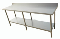 Table de travail de cuisine commerciale XIANGYING certifiée NSF, plateau en acier inoxydable avec pieds robustes