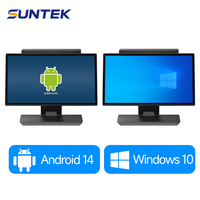4GB 128GB SSD Suntek Retail Desktop Hardware POS System Windows Cash Register Capacitive Touch Screen Non-Contact IC Card 1 Year