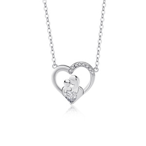 S925 sterling silver amore materno cuore <span class=keywords><strong>collana</strong></span> di zirconi per la festa della mamma - Product Image 1