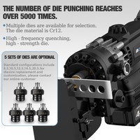 Machine à poinçonner hydraulique électrique portable, petite batterie au lithium, outil de poinçonnage pour acier en angle, acier en canal