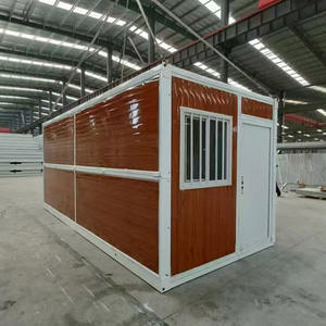 Casa contenedor plegable móvil prefabricada de lujo de grano de madera de alta calidad, Bungalow móvil prefabricado estándar, Oficina para exteriores - Product Image 1