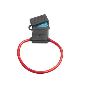 Portafusibles de hoja Maxi de plástico resistente al agua ATO 40A 12VDC portafusibles para automóvil en línea con Cable rojo