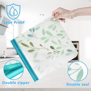 Huamaohengchun10 <b>Pack</b> Dishwasher Safe Reusable PEVA Food Storage Bags, Leak proof Reusable <b>Freezer</b> Bags for Food Storage - Product Image 6