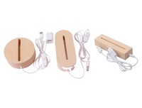 Offre Spéciale Rectangle Hêtre Lampe Usb Tactile Commutateur Acrylique Alimentation Base En Bois Batterie Boîte Base En Bois