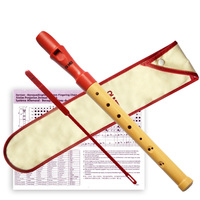 Red Head Design Qimei 8 Holes Wooden Recorder Student Performance Wood Flute Beginner Wind Instrument
