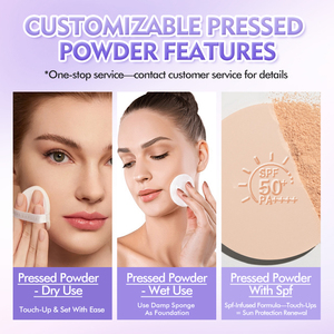 Poudre libre fixatrice personnalisée, minérale et chimique, avec paillettes corporelles, résistante à l'eau, écran solaire, contrôle du sébum, éclaircissante, lissante, effet mat longue tenue - Product Image 5