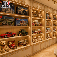 Comptoir de caisse et vitrine de présentation en bois pour boutique de jouets, bonbons et cadeaux, design vintage personnalisé, solution clé en main pour aménagement de magasin