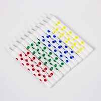 Bougies d'anniversaire à pois arc-en-ciel en cire de paraffine, bougies droites colorées pour la décoration de gâteaux, bougies de fête sans gouttes