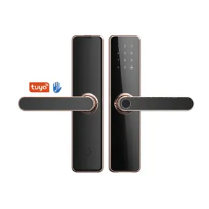 Preço de atacado Tuya Smart Biometric Fingerprint Scanner Digital Safe Keyless Entry System Door Handles Lock Para Casa