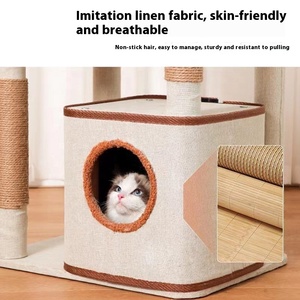 Kualitas tinggi lucu kucing putih pohon rumah menggaruk tiang rami kucing Chipboard memanjat bingkai perlengkapan untuk hiburan kucing - Product Image 4