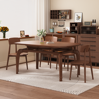 Table rectangulaire extensible en bois massif pour 4 à 6 personnes, idéale pour la salle à manger à domicile, les restaurants, les hôtels et les appartements